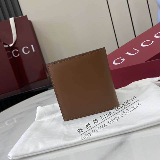 Gucci專櫃古馳最新款Emblem系列對折短夾錢包 jh2598型號：818949